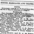 Marriage of John Ford and Louisa Batchelor, 1877 April 27, Hull Packet and East Riding Times